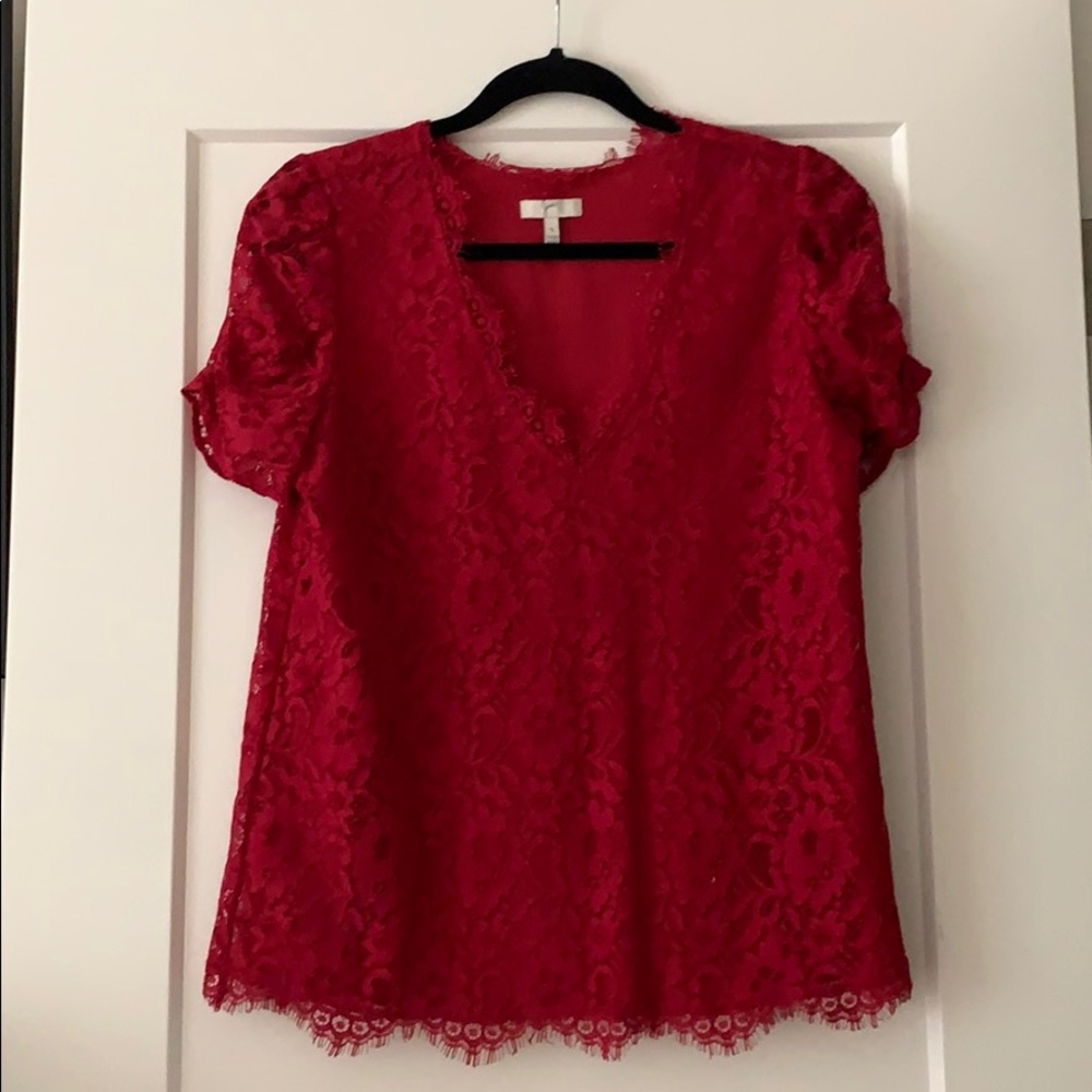 Joie Red Lace Top
